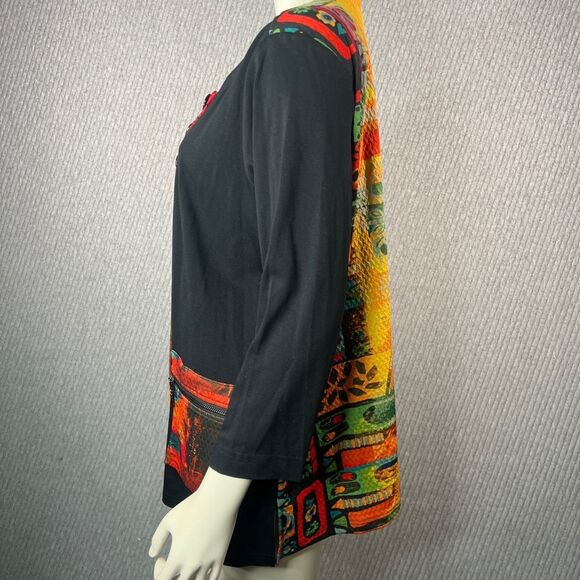Ali Miles Abstract Top Art To Wear Colorful Basic Womens Size XL Pocket Travel S - Picture 7 of 8